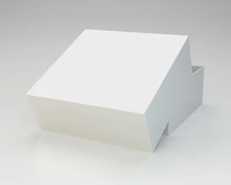 White open box on gray background. Illustrazione stock