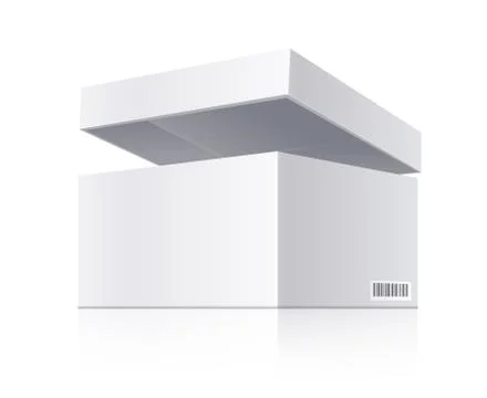 White open box. Realistic packaging. Illustration. 스톡 일러스트