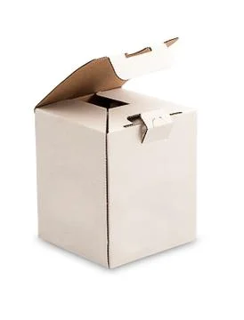 White open boxes on white background Stock Photos