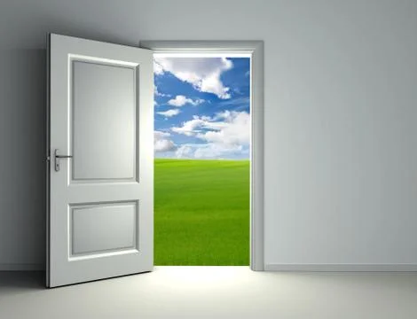 White open door Stock Illustration