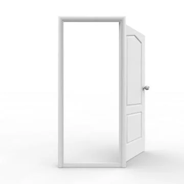 White open door Illustrazione stock