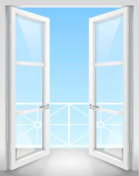 White open doors Stock Illustration