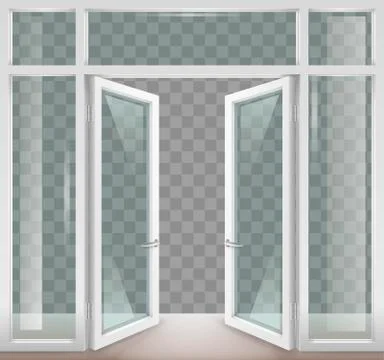 White open doors Stock Illustration