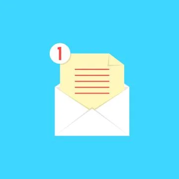 White open envelope with check list and notice Stock Illustration