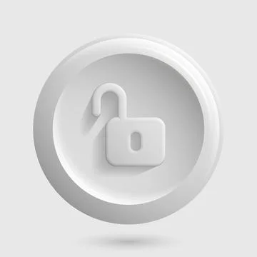 White Open Locker Icon. Security Unlocked Isolated Design Element Illustrazione stock