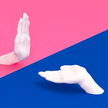White open palm presenting gesture, female hand sculpture, art fashion concep Stock Illustration