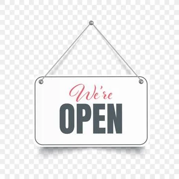 White Open signboard. Stock Illustration