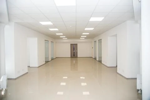 White open space office interior can be used as background Stock Photos