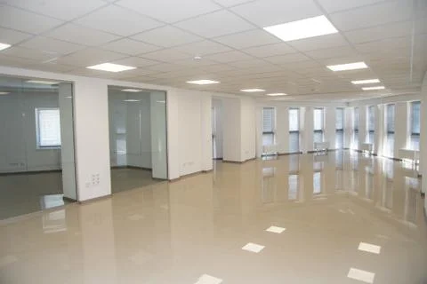 White open space office interior can be used as background Stock Photos