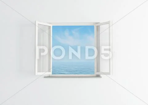 White open window Stock Illustration