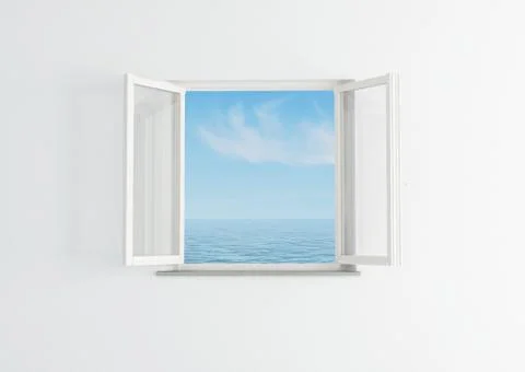 White open window Stock Illustration