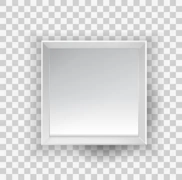 White opened empty box top and front view 3D cube isolated on transparent Stock Illustration