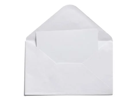 White opened envelope isolated on white Stock Photos