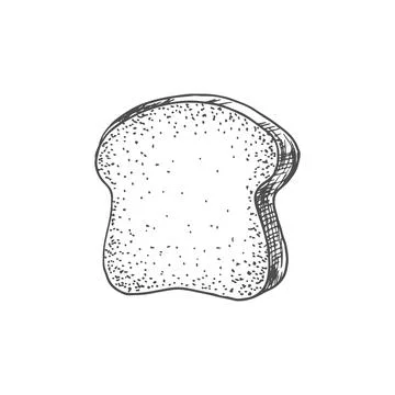 White or brown bread slice isolated toast bakery Stock Illustration