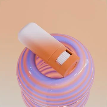 White orange gradient lip care stick with a thumbwheel dial mockup Stock-Illustration