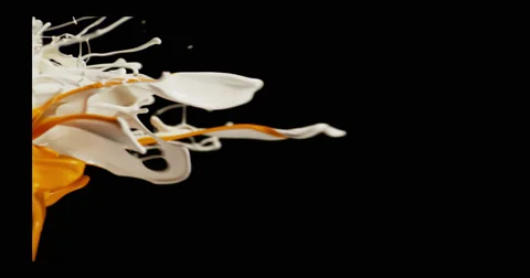 White &amp; orange paint in motion in 4K Stock Footage 59921127