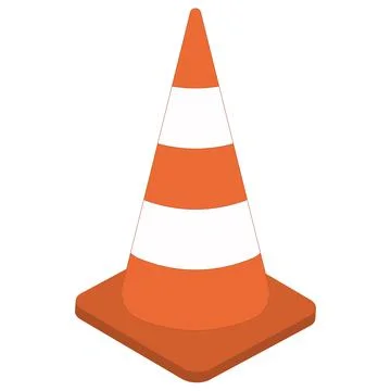 White orange traffic cone 3d sign vector cone cartoon traffic control Stock Illustration