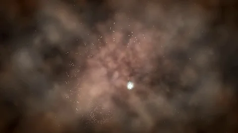 White Orb on Helix Path with Mist Background:  Looping Video stock 97068551