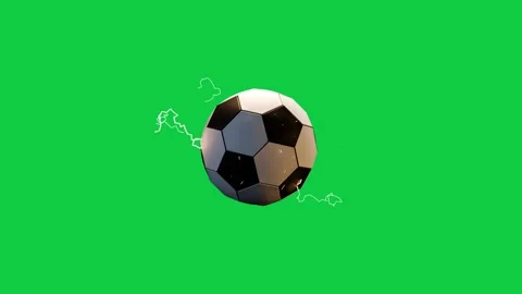 White orb moving left hitting seam exploding into soccer ball with white arcs on Stock Footage 339197848