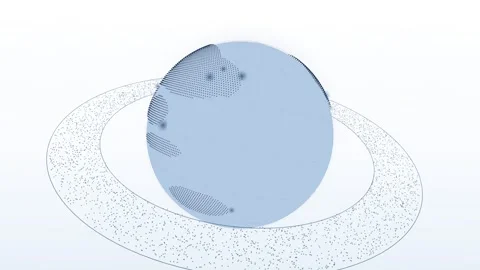 White Orbital Data Ring Earth Corporate 3D animation on a clean white corporate Stock Footage 339907205