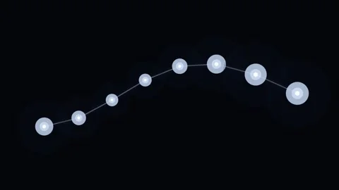 White Orbs Chain Link Connect Background Loop Stock Footage 342608599