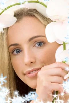 White orchid Stock Illustration