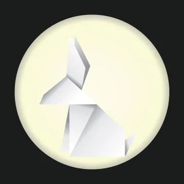White origami rabbit Stock Illustration