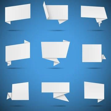 White Origami Speech Bubbles Stock Illustration
