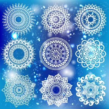White Ornament Pattern Stock Illustration