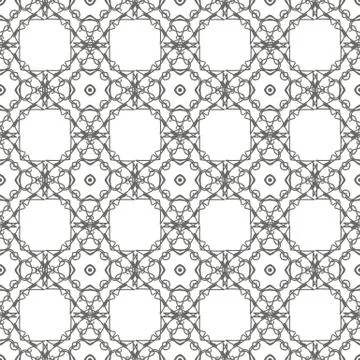 White Ornamental Seamless Line Pattern Illustrazione stock