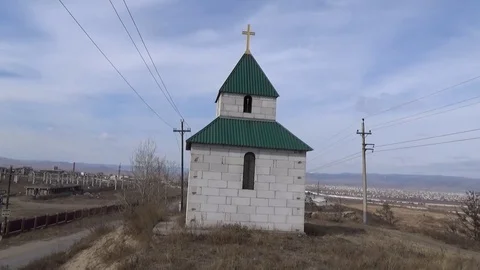 White Orthodox Chapel Stock Footage 75561880