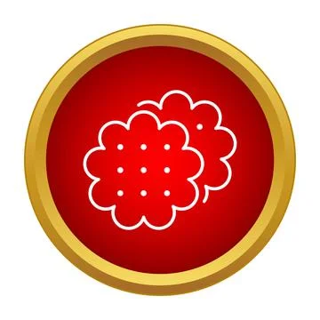 White outline biscuits icon on red button Stock Illustration