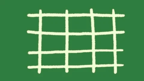 White outline on it and background of grid isolated on green screen background Stock Footage 336891661