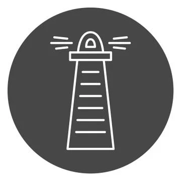 White outline lighthouse icon Stock Illustration