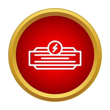 White outline lightning bolt power charging icon Stock Illustration
