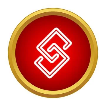 White outline linking symbol in red circle Stockillustratie