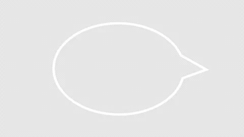 White outline oval speech balloon with shaking hand-drawn jitter animation Stock Footage 341232706