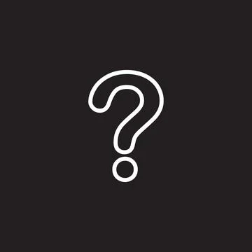 White outline question mark icon, sign, or symbol isolated on white background Stock Illustration