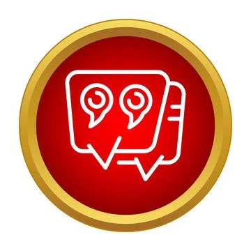 White outline speech bubbles with quotes icon Иллюстрация