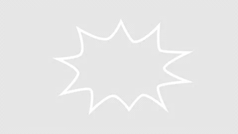 White outline starburst speech bubble animated Stock Footage 341232711