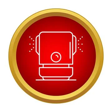White outline studio flash icon on red circle イラスト素材