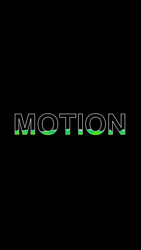 White Outline Text MOTION with Green Liquid Fill and Bubbles on Black Backg.. Stock Footage 337460002