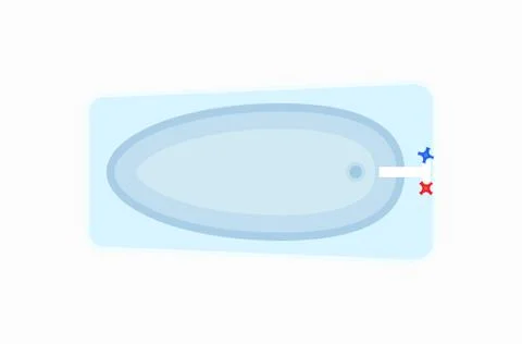 White Oval Bathtub Icon Vector Illustration Stock Illustration