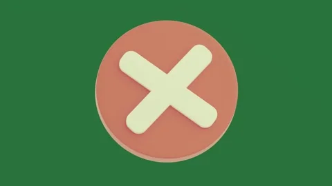 With white an oval object on egg orange button tick it cross mark x clock Stock Footage 335980664