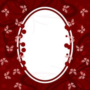 White oval on a red background Illustrazione stock