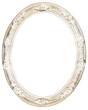White oval shabby chic frame Stock Photos