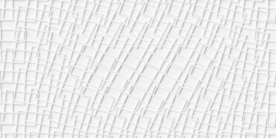 White overlapping array of square frames geometrical background wallpaper b.. Stock Illustration