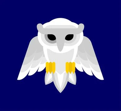 White Owl isolated. eagle-owl Vector illustration Stock Illustration