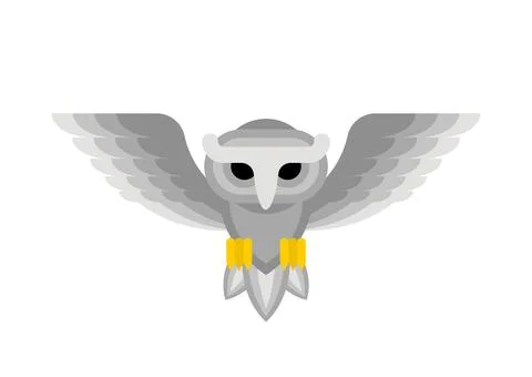 White Owl isolated. eagle-owl Vector illustration Stock Illustration