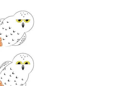 White owl isolated on a white background Stock Illustration